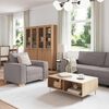 vidaXL Canap&eacute; 3 pcs Taupe 220 x 80 x 84 cm Tissu en lin m&eacute;lang&eacute;