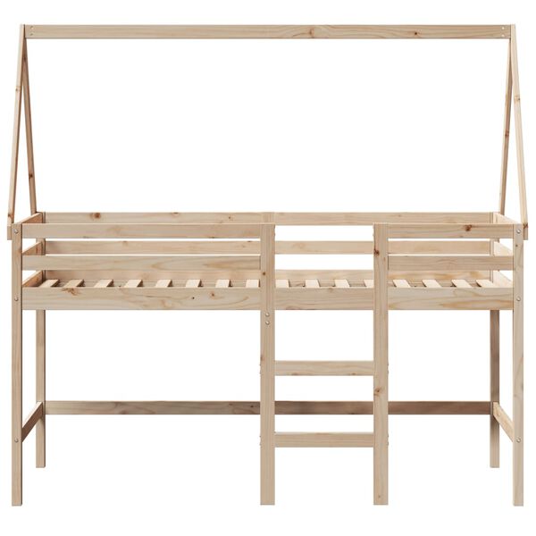 vidaXL Lit superpos&eacute; avec &eacute;chelle et toit sans matelas 90x190 cm