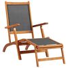 vidaXL Chaise longue d'ext&eacute;rieur Bois d'acacia massif et textilene