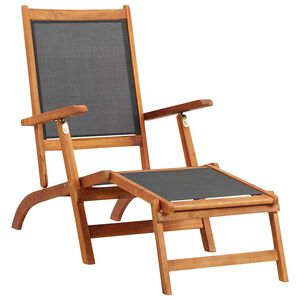 vidaXL Chaise longue d'ext&eacute;rieur Bois d'acacia massif et textilene