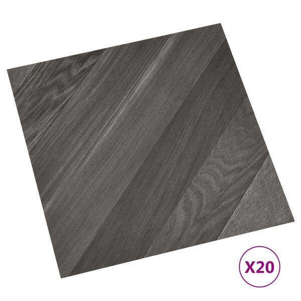 vidaXL Dalles de plancher autoadh&eacute;sives 20 pcs PVC 1,86 m&sup2; gris ray&eacute;