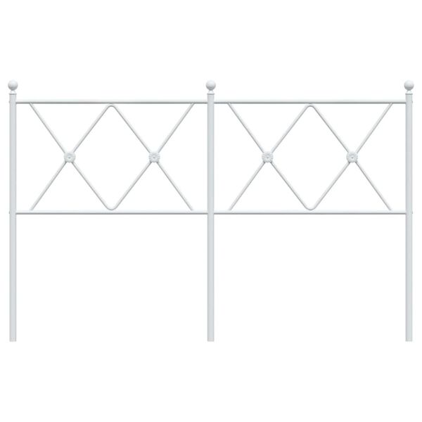 vidaXL T&ecirc;te de lit m&eacute;tal blanc 137 cm