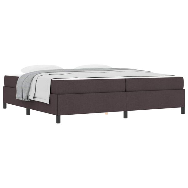 vidaXL Lit &agrave; ressorts Marron fonc&eacute; 200 x 200 cm tissu
