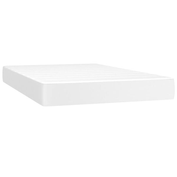 vidaXL Sommier &agrave; lattes de lit avec matelas Blanc 120x200cm Similicuir