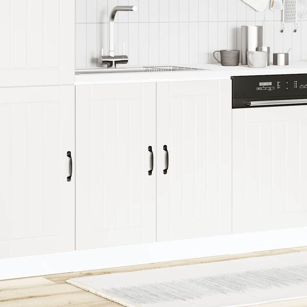 vidaXL Meuble de base de lavabo Lucca blanc bois d'ing&eacute;nierie