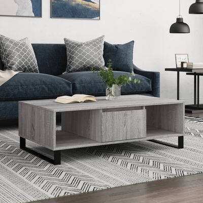 vidaXL Table basse sonoma gris 104x60x35 cm bois d'ingénierie