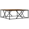 vidaXL Table basse ch&ecirc;ne fum&eacute; 100x100x40 cm bois d'ing&eacute;nierie