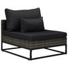 vidaXL Salon de jardin 4 pcs avec coussins R&eacute;sine tress&eacute;e Gris
