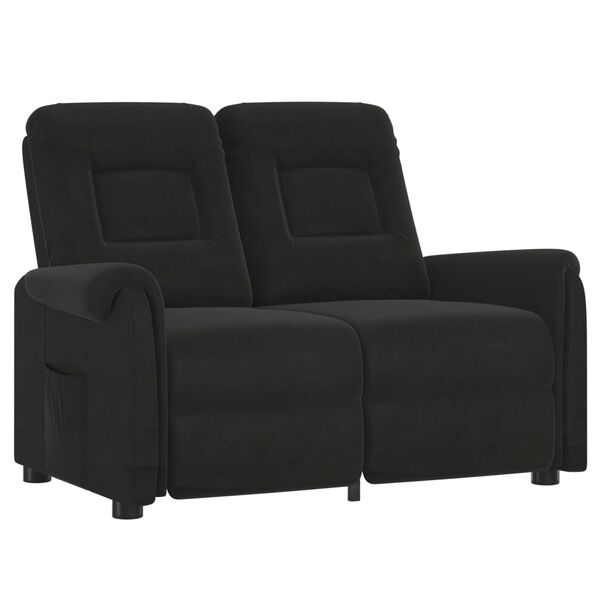 vidaXL Fauteuil de massage inclinable à 2 places noir tissu microfibre