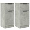 vidaXL Buffets 2 pcs Gris b&eacute;ton 30x30x70 cm Bois d'ing&eacute;nierie