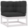 vidaXL Salon de jardin avec coussins 8 pcs blanc bois de pin massif