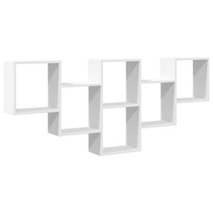 vidaXL &Eacute;tag&egrave;re murale blanc 159x18x66 cm bois d'ing&eacute;nierie