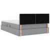 vidaXL Lit avec rangement et matelas Gris clair 140 x 190 cm