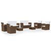 vidaXL Salon de jardin 8 pcs avec coussins r&eacute;sine tress&eacute;e marron