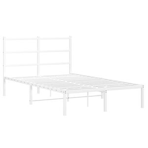 vidaXL Cadre de lit m&eacute;tal sans matelas et t&ecirc;te de lit blanc 120x190 cm