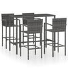 vidaXL Ensemble de bar de jardin 5 pcs R&eacute;sine tress&eacute;e Gris