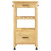 vidaXL Chariot de cuisine MONZA 48x40x88,5 cm bois massif de pin