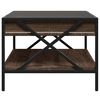 vidaXL Table basse avec LED infini ch&ecirc;ne marron 70x50x38 cm