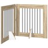 vidaXL Porte de chien pliable avec supports 2 pc Ch&ecirc;ne Sonoma 160,5 cm