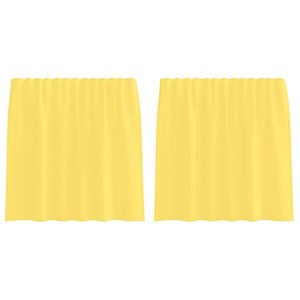 vidaXL Rideaux en voile avec passe-tringles 2 pcs jaune