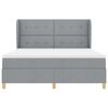 vidaXL Lit &agrave; ressorts avec matelas Gris clair 200 x 180 cm tissu