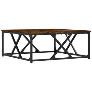 vidaXL Table basse ch&ecirc;ne fum&eacute; 70x70x30 cm bois d'ing&eacute;nierie