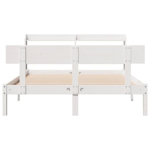 vidaXL Cadre de lit sans matelas blanc 140x190 cm bois de pin massif