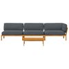 vidaXL Ensemble de Canap&eacute;s Uni 4 pcs Anthracite Bois d'Acacia Massif