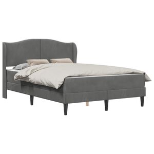 vidaXL Cadre de lit avec t&ecirc;te de lit Gris fonc&eacute; 160 x 200 cm Velours