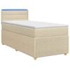 vidaXL Lit boxspring avec matelas Cr&egrave;me 80 x 200 cm Tissu