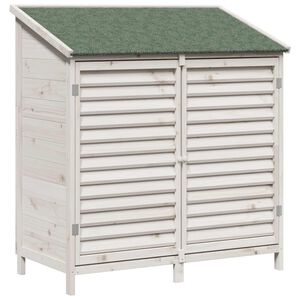vidaXL Abri de jardin Blanc 106 x 56 x 113,5 cm Bois de Sapin Massif