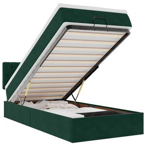 vidaXL Cadre de lit ottoman avec matelas vert fonc&eacute; 80x200 cm velours