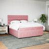 vidaXL Sommier &agrave; lattes de lit avec matelas Rose 180x200 cm Velours
