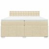 vidaXL Sommier &agrave; lattes de lit avec matelas Cr&egrave;me 200x200 cm Tissu