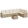 vidaXL Salon de jardin avec coussins 8 pcs beige r&eacute;sine tress&eacute;e