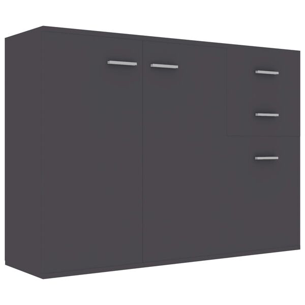 vidaXL Buffet Gris 105x30x75 cm Bois d’ingénierie