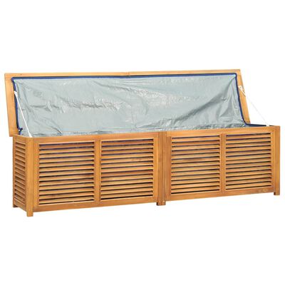 vidaXL Boîte de rangement jardin et sac 200x50x53 cm bois massif teck