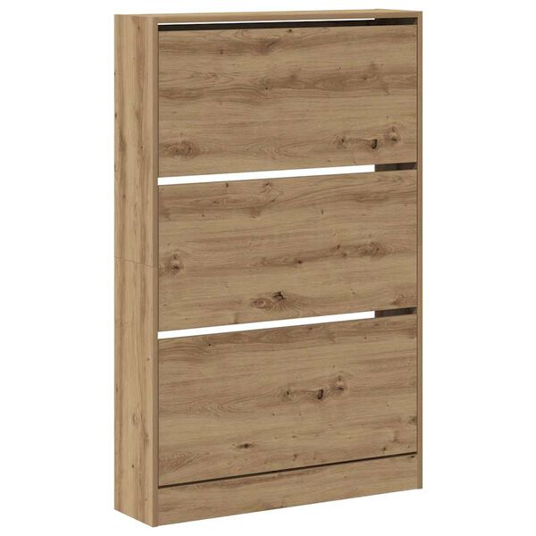 vidaXL Cabinet &agrave; chaussures Ch&ecirc;ne artisanal 80 x 21 x 125,5 cm