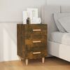 vidaXL Table de chevet ch&ecirc;ne fum&eacute; 40x40x66 cm bois d'ing&eacute;nierie