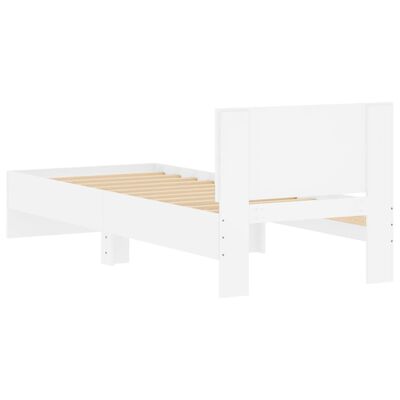 vidaXL Cadre de lit sans matelas avec tête de lit blanc 90x190 cm