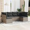 vidaXL Salon de jardin 6 pcs avec coussins gris clair r&eacute;sine tress&eacute;e