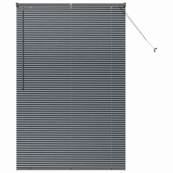vidaXL Store de Fen&ecirc;tre avec des rideaux Gris fonc&eacute; Aluminium