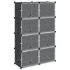 vidaXL Cubes de rangement 8 pcs avec portes noir PP