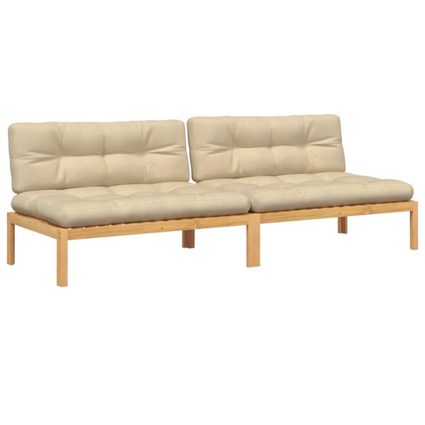 vidaXL Canap&eacute;s centraux palette de jardin 2pcs et coussins bois acacia