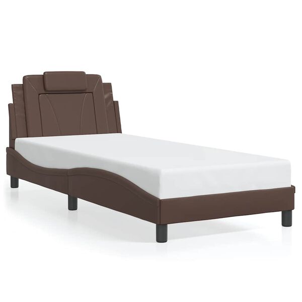vidaXL Cadre de lit Viana sans matelas marron 90x200 cm similicuir