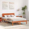 vidaXL Cadre de lit avec t&ecirc;te de lit Brun cire 135 x 190 cm Pin massif