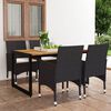 vidaXL Ensemble &agrave; manger de jardin 5 pcs Noir