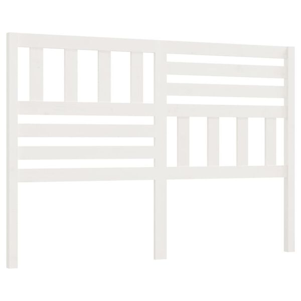 vidaXL T&ecirc;te de lit Blanc 126x4x100 cm Bois massif de pin