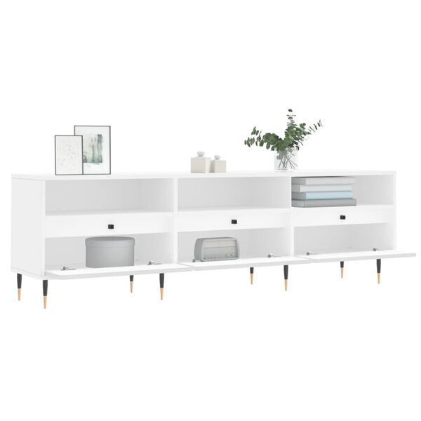 vidaXL Meuble TV blanc 150x30x44,5 cm bois d'ing&eacute;nierie
