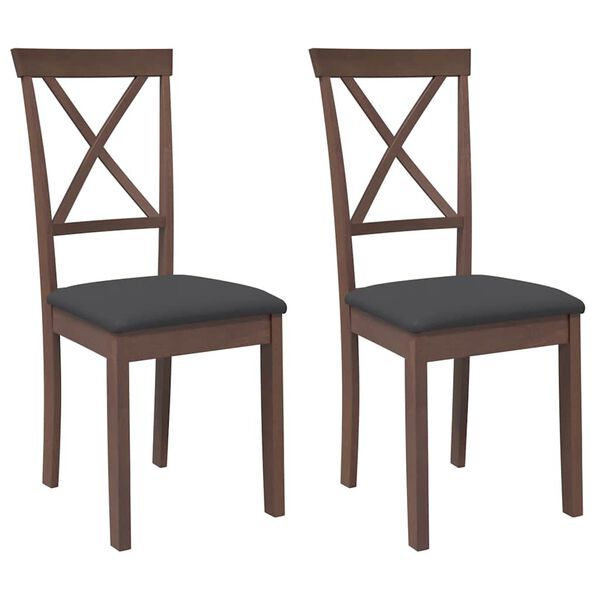 vidaXL Chaises &agrave; manger 2 pcs blanc bois massif caoutchouc